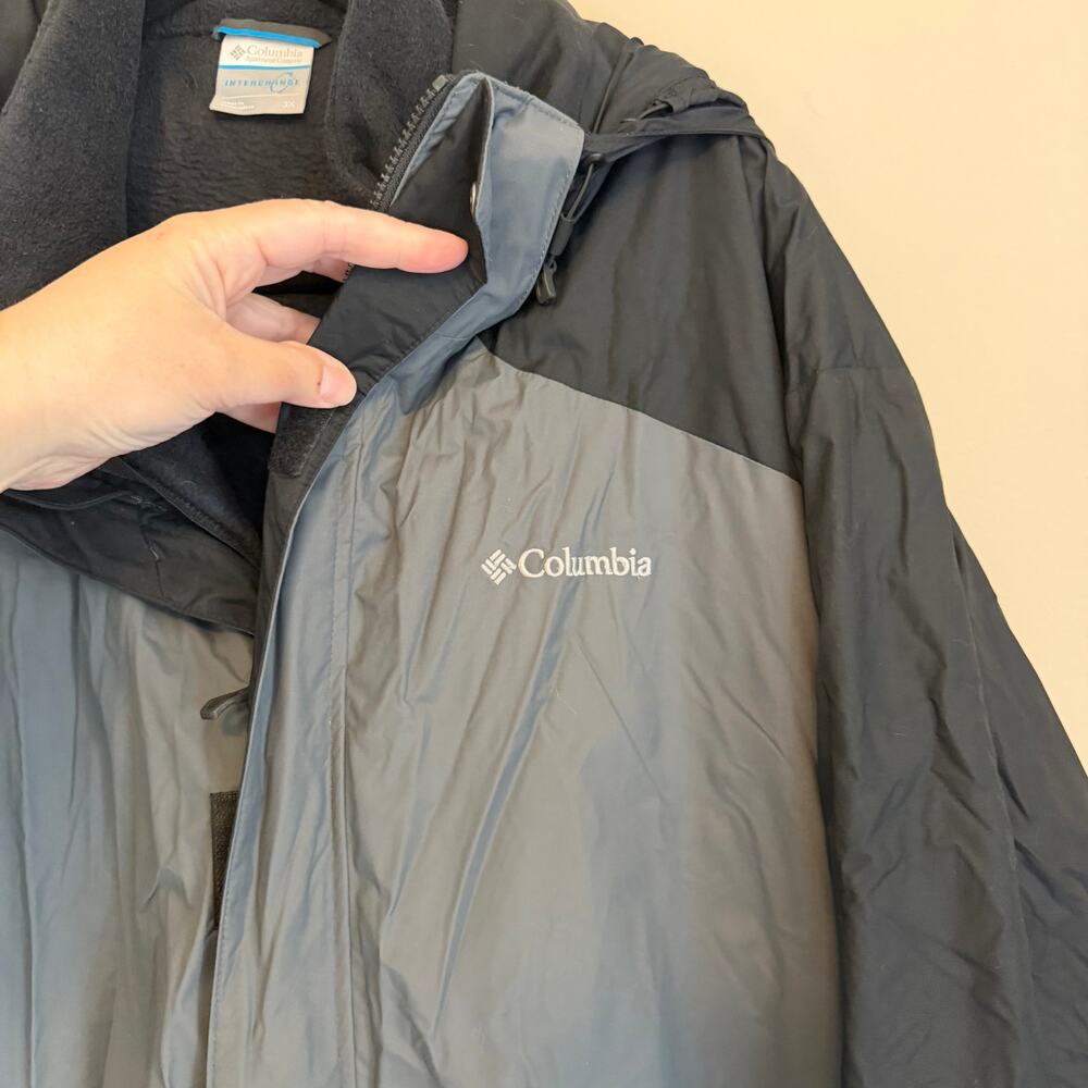 Columbia Interchange 3-in-1 Fleece Lined Jacket 3X Gray Gorpcore Hiking Outdoor - Picture 4 of 8